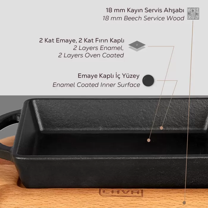 Lava Sahan Dikdörtgen Siyah Mat Ahşap Stand 12 X 15 Cm Eco