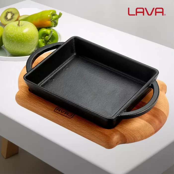 Lava Sahan Dikdörtgen Siyah Mat Ahşap Stand 12 X 15 Cm Eco