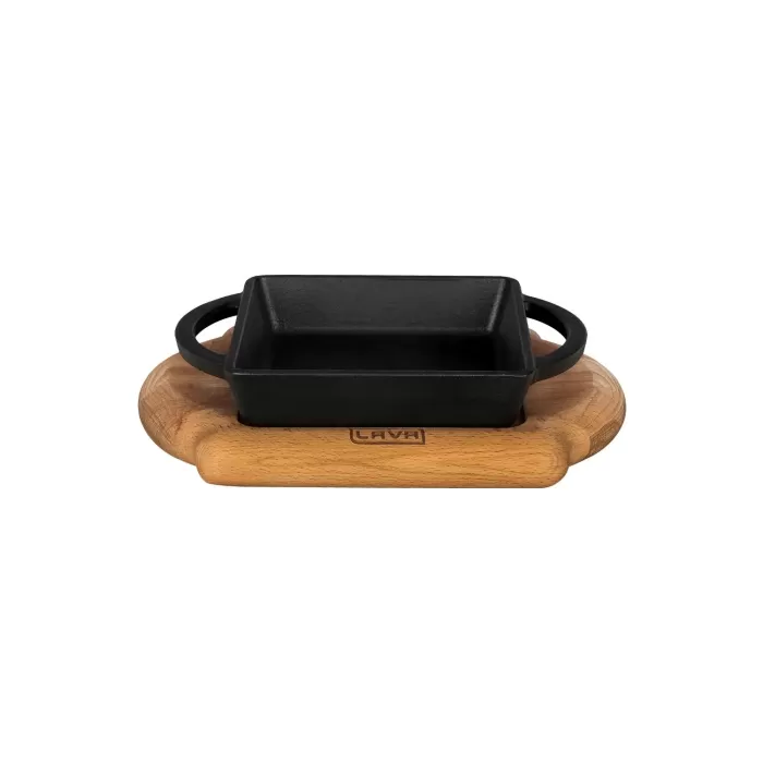 Lava Sahan Kare Siyah Mat Ahşap Stand 12 X 12 Cm Eco