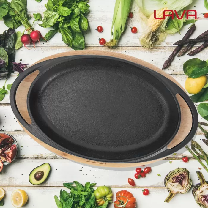 Lava Sahan Oval Siyah Mat Ahşap Stand 21 X 14 Cm Eco