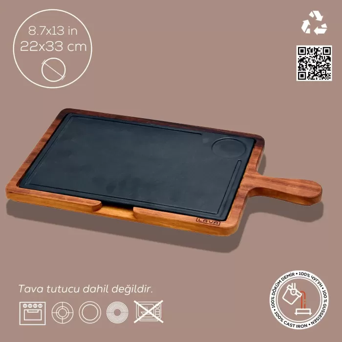 Lava Sıcak Servis Plaka Dikdörtgen Ahşap Stand 22 X 33 Cm 266