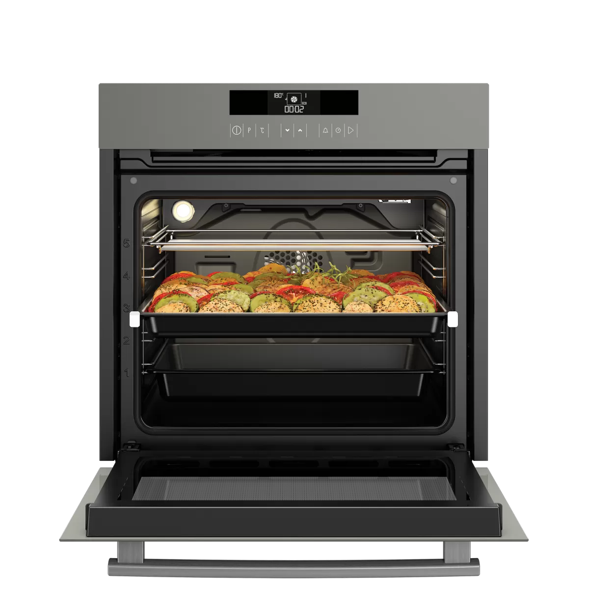 ARÇELİK 9670 CTG Grion (Gri Cam) Ankastre Fırın