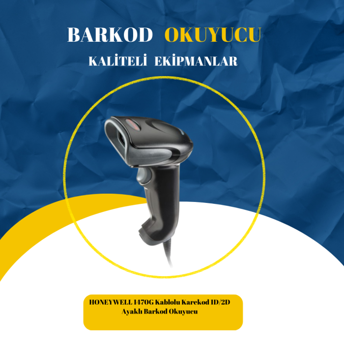 HONEYWELL 1470G Kablolu Karekod 1D/2D Ayaklı Barkod Okuyucu