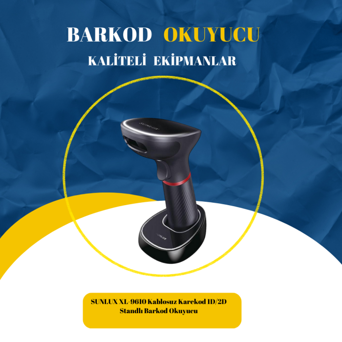 SUNLUX XL-9610 Kablosuz Karekod 1D/2D Standlı Barkod Okuyucu