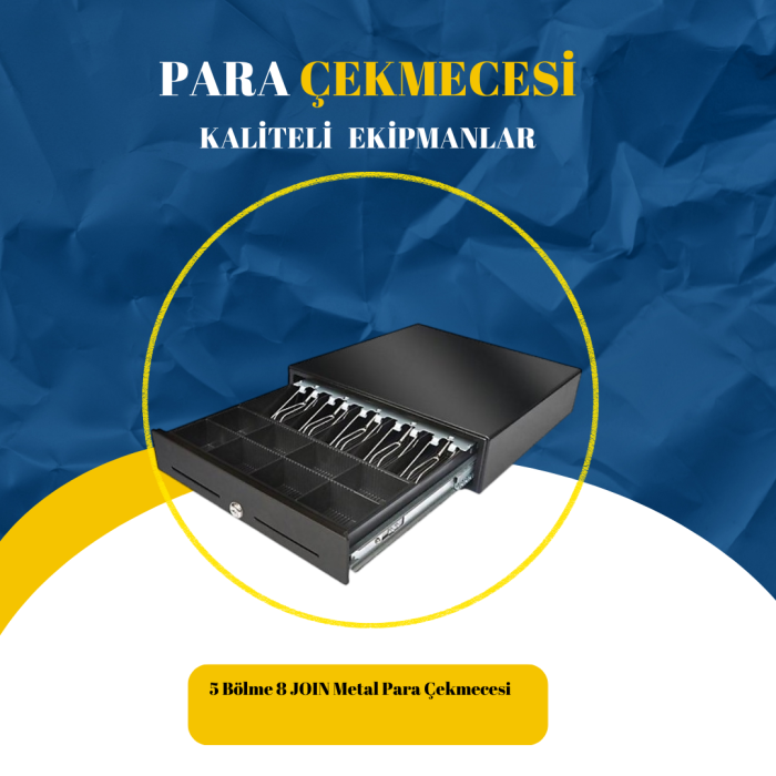 5 Bölme 8 JOIN Metal Para Çekmecesi