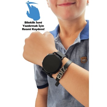 Çocuk Saati Erkek / Kız Uyumlu Isme Özel Gümüş Harf Bileklik Çocuk Kol Saati Hediyelik Su Geçirmez