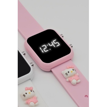 Kitty Figürlü Çocuk Kol Saati Su Geçirmez Kız Kol Saatleri 3 Yaş Üzeri Uyumlu (PEMBE)