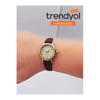 Kadın Vintage Minimal Kol Saati Yeni Moda Paslanmaz Kararmaz Deri Kordon Kol Saati