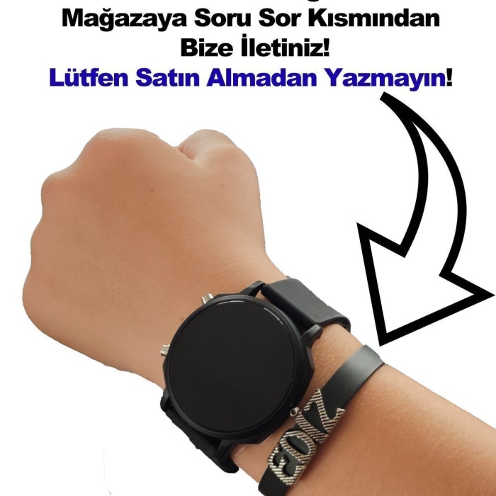 Çocuk Saati Erkek / Kız Uyumlu Isme Özel Gümüş Harf Bileklik Çocuk Kol Saati Hediyelik Su Geçirmez