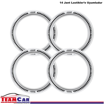 Teamcar Oto Lastik Yanağı Testere BBS 14 Jant Beyaz 1 Takım 4 Adet