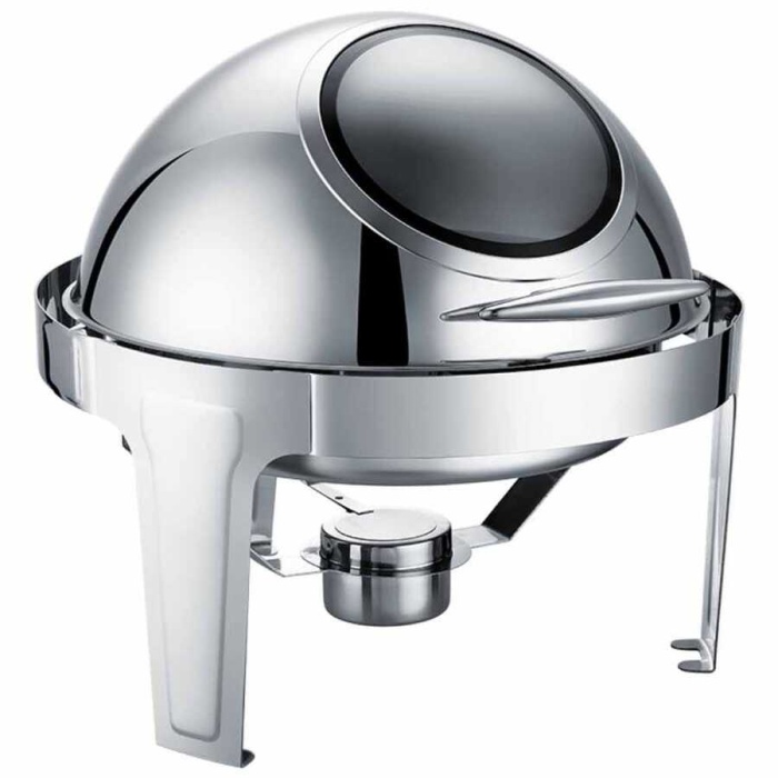 CHAFING DISH ROLL TOP YUVARLAK CAMLI 6 L (CDC-6C)