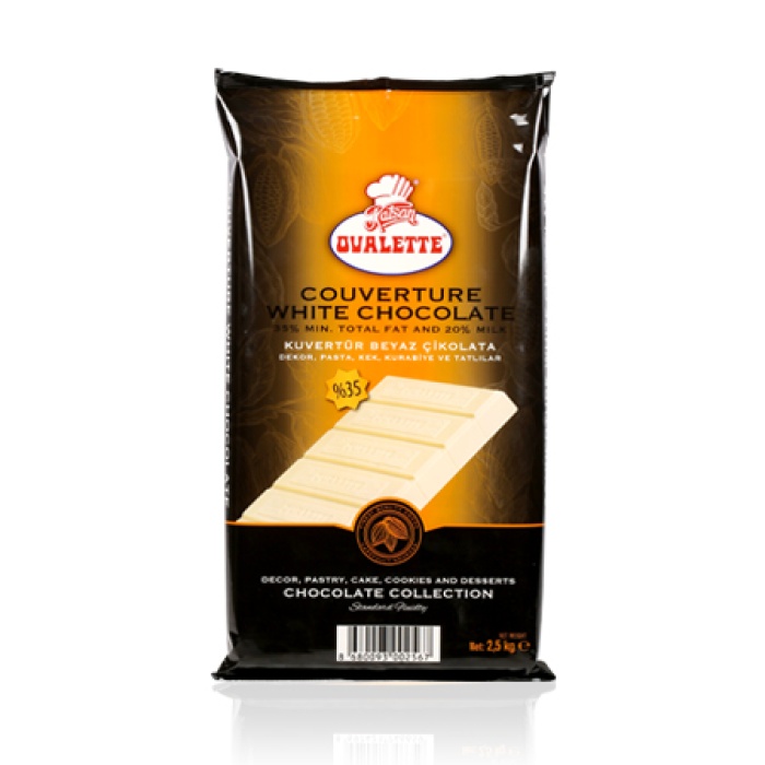 Ovalette Beyaz Çikolata Kuvertür Çikolata 2,5 Kg