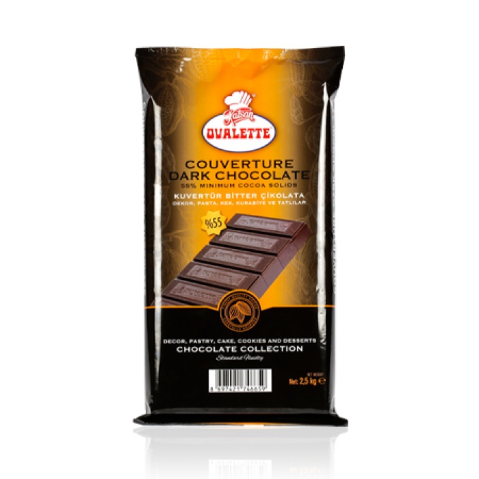 Ovalette Bitter Çikolata Kuvertür Çikolata 2,5 Kg