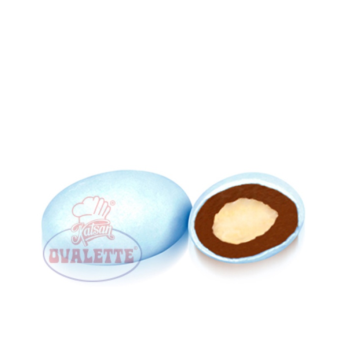 Ovalette Katsan Kuvertür Soft Mavi Renkli Badem Draje 1 Kg