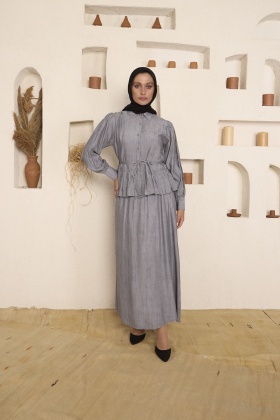 Batik Çilek Gri Etekli Takım