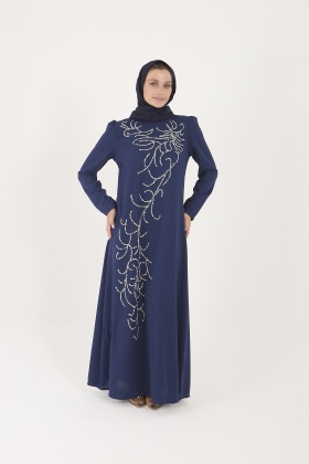 Taşlı Krep Abiye Elbise