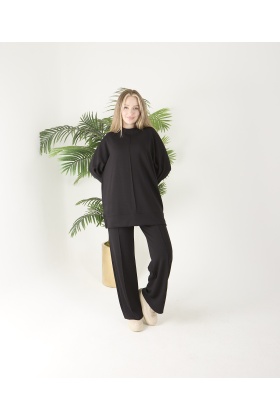 Siyah Oyso Pantolonlu Takım