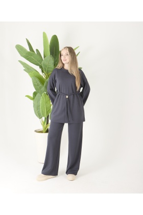 Antrasit Tokalı Oyso Pantolonlu Takım