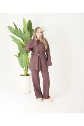 Gül Kurusu Tokalı Oyso Pantolonlu Takım