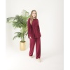 Bordo Düğmeli Oyso Pantolonlu Takım
