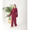 Bordo Düğmeli Oyso Pantolonlu Takım