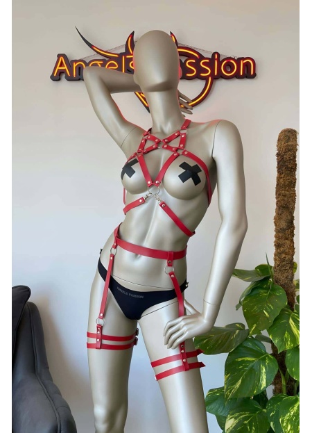 Bayan İç Giyim Deri Jartiyer Takım - APFT525