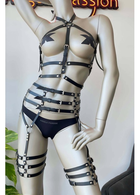 Fantazi Deri İç Giyim Jartiyer Harness - APFT524