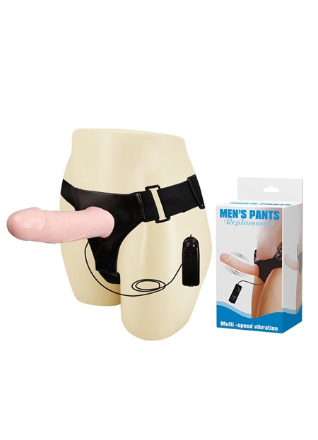 Men&amp;#39;s 17 CM İçi Boş Belden Bağlamalı Titreşimli Protez Penis