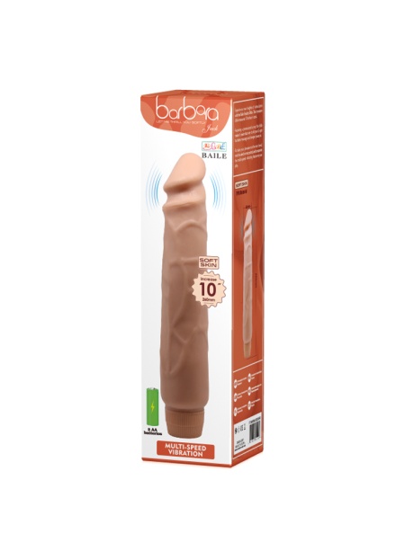 Barbara 25 CM Damarlı Realistik 10 Titreşimli Vibratör Penis