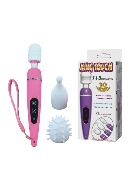 3 Başlıklı Titreşimli AV Massager Klitoral Vibratör Mastürbatör