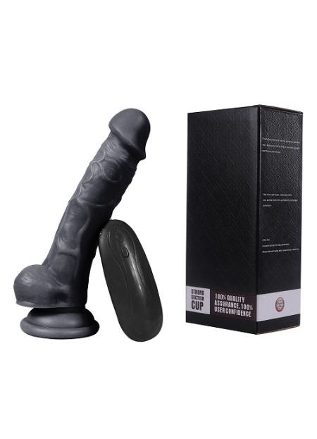 XS 17 CM Vantuzlu Titreşimli Realistik Vibratör Zenci Penis Dildo