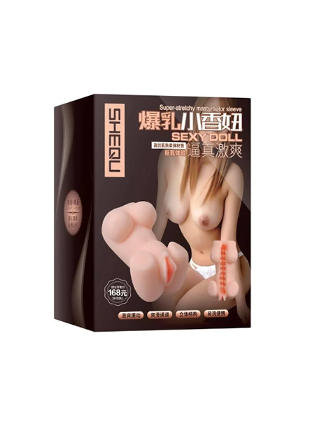 Big Breasts Göğüslü Realistik Titretişimli Suni Vajina Anüs Mastürbatör