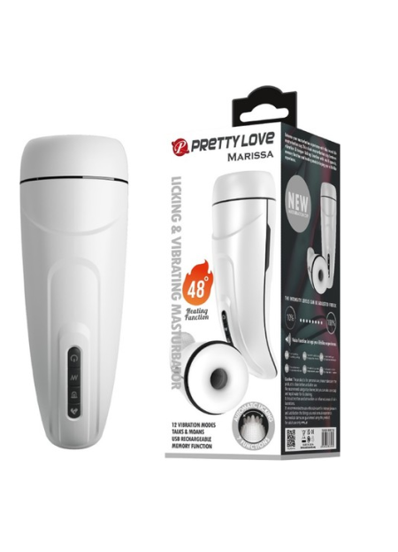 Marissa Yalama ve Titreşimli USB Şarjlı Isı Duyarlı Teknolojik Mastürbatör