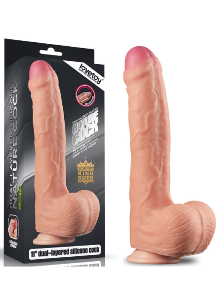 Censan 11 İnç Dual Layer Platinum Silicone Cock