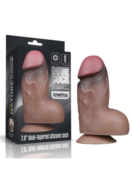 Censan 7.0 İnç Dual Layered Platinum Silicone Cock