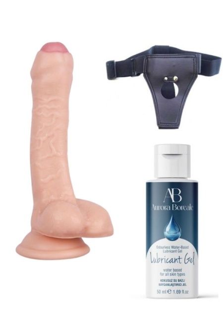 Censan Belden Bağlamalı Kayganlaştırıcı Set Noctis 18cm Realistik Dildo No:100
