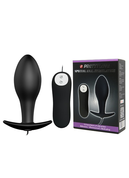 12 Titreşimli Kumandalı Vibratör Zenci Penis Anal Plug Stimülatör