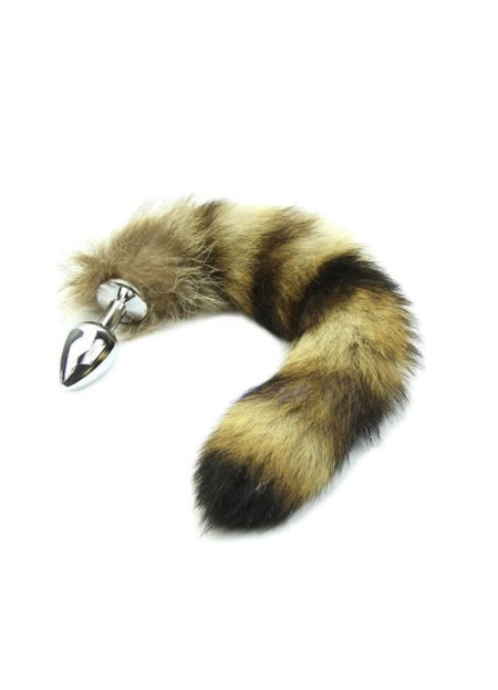 Tilki Kuyruklu Tüylü Gümüş Metal Anal Plug