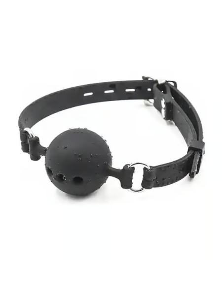 SİYAH DERİ AYARLANABİLİR FANTEZİ AĞIZ TOPU