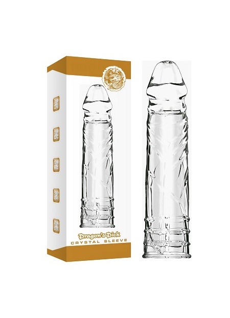 Sleeve Damarlı Dolgulu 4cm Uzatmalı Şeffaf Silikon Penis Kılıfı