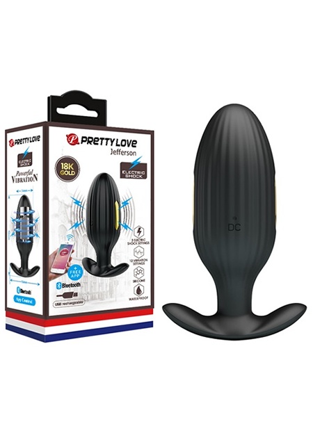 Unisex 12 Titreşimli E-Stim Plug Süper Lüks Anal Tıkaç