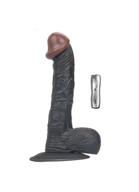 Tam Realistik 19.5 CM Titreşimli Siyah Zenci Yapay Penis Vibratör