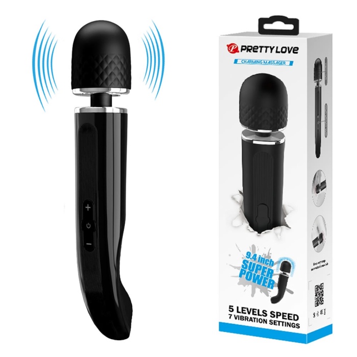 Charming 24 CM USB Şarjlı 5 Farklı Hız Ve 7 Titreşimli Erotik Masaj Vibratörü