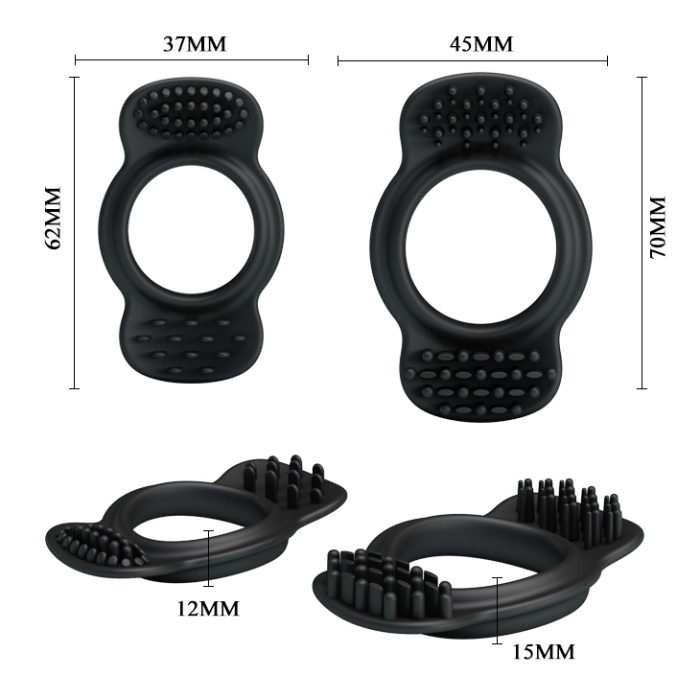 Ring Set 2 Farklı Boyda Silikon Penis Halkası Zenci Penis Yüzüğü