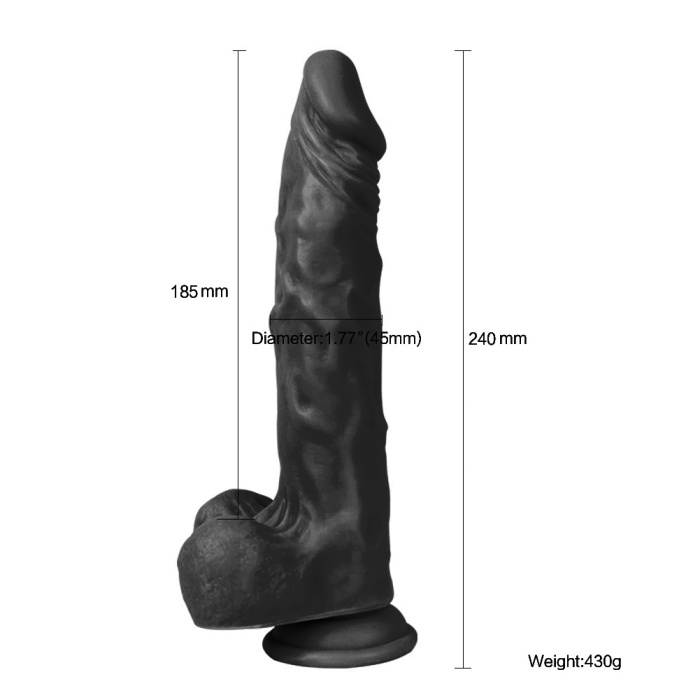 Gabriel 24 CM Vantuzlu Uzun Gerçekçi Realistik Zenci Penis Dildo