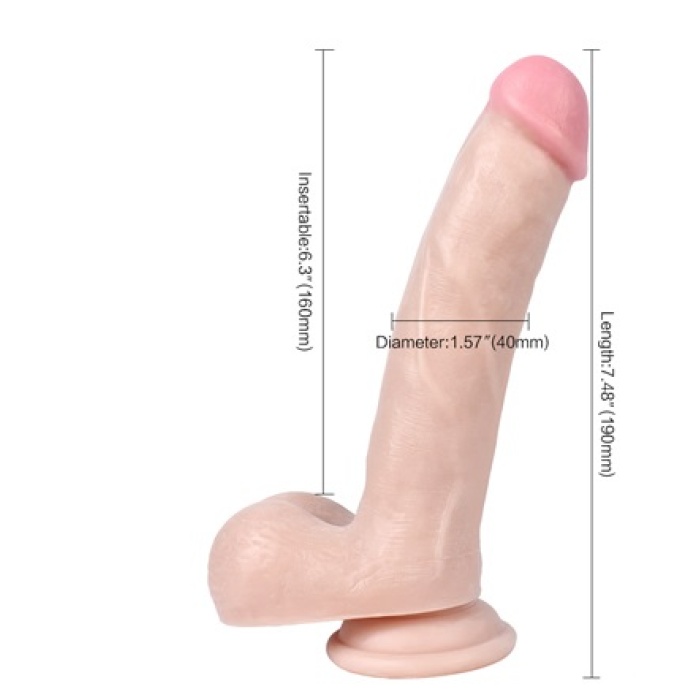Lion 19 CM Vantuzlu Süper Realistik Penis Anal Vajinal Dildo