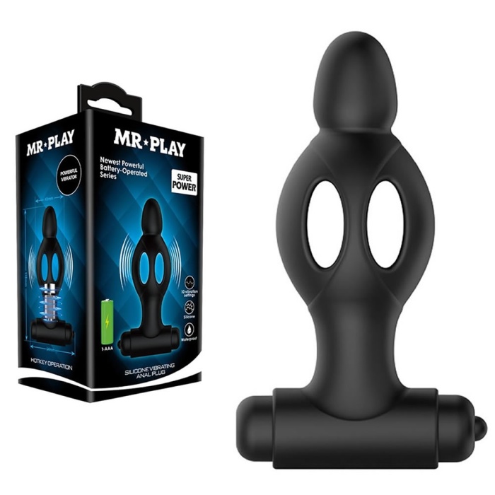 Mr.Play 10 Titreşimli Süper Kalite Silikon Anal Vibratör Anal Tıkaç Mastürbatör