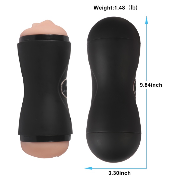 Titreşimli Usb Sarjlı Çift Taraflı Suni Realistik Vajinal ve Oral Mastürbatör