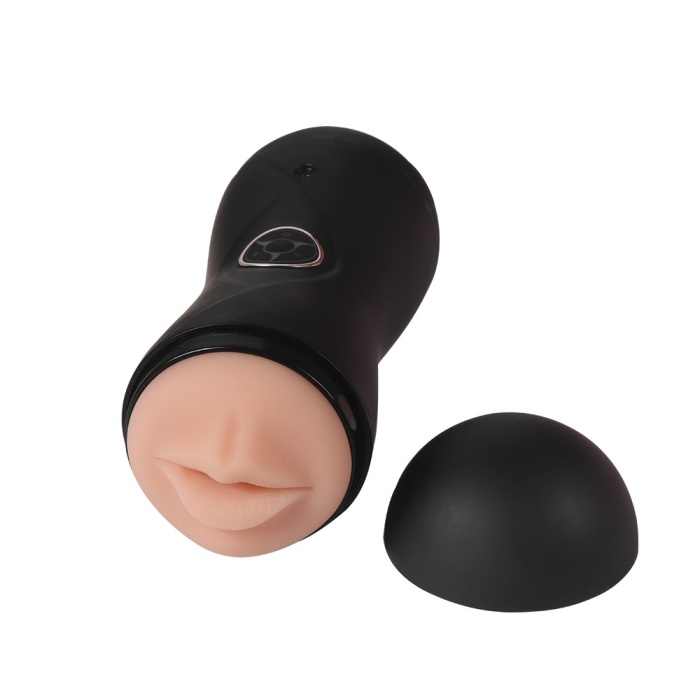 Titreşimli Usb Sarjlı Çift Taraflı Suni Realistik Vajinal ve Oral Mastürbatör