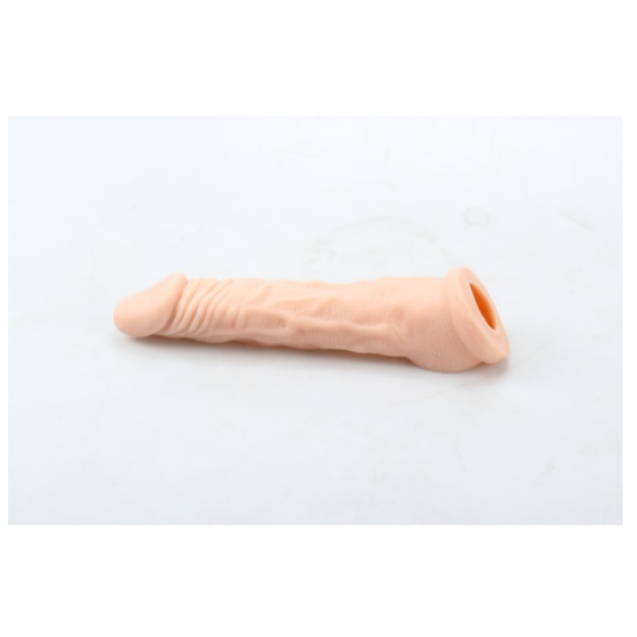 Ucu Dolgulu Realistik 18 CM Uzatmalı Penis Kılıfı